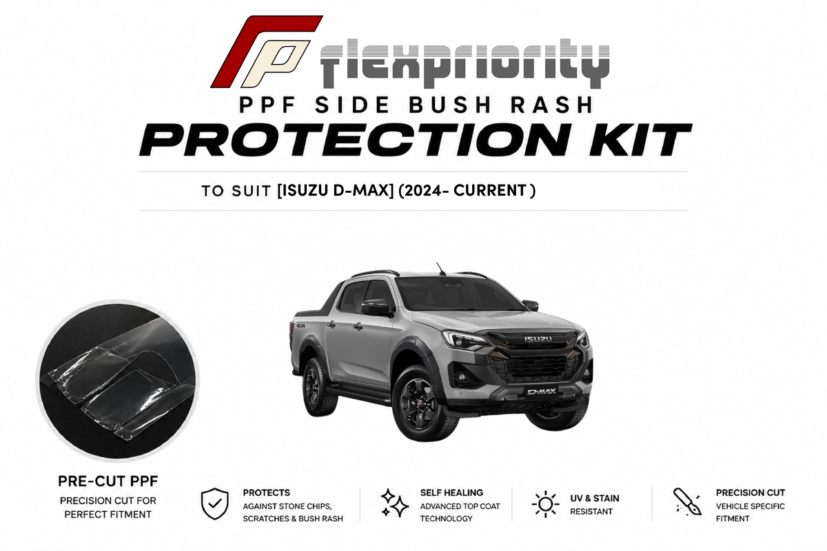 Pre Cut PPF Side Bush Rash Protection Kit | Isuzu DMAX Dual Cab 2024 - Current |Premium 8 Year Film