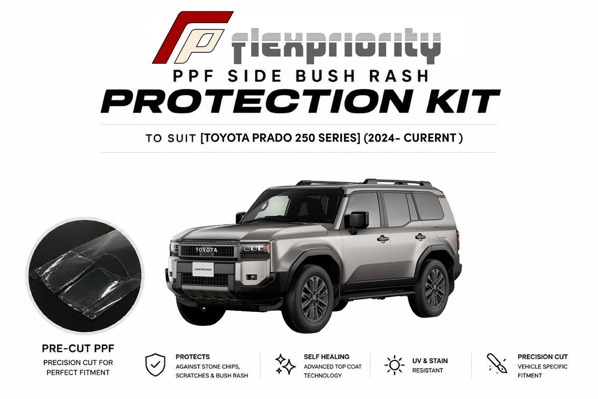 Pre Cut PPF Side Bush Rash Protection Kit | Toyota Prado 250 Series | 2024 - current |Premium 8 Year Film