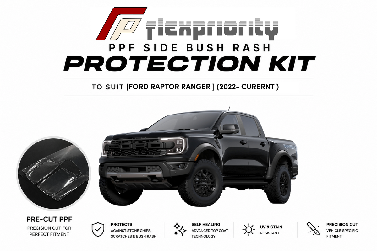 Pre Cut PPF Side Bush Rash Protection Kit | Ford Raptor Ranger  2022 - Current |Premium 8 Year Film