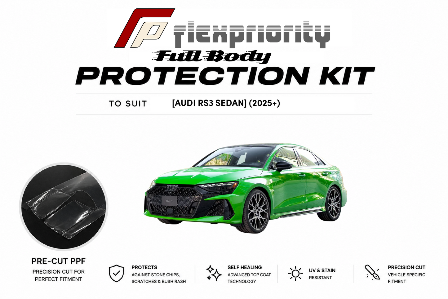 Pre Cut PPF Full Protection Kit | Audi RS3 Sedan 2025+