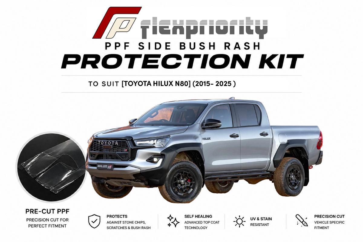 Pre Cut PPF Side Bush Rash Protection Kit | Toyota Hilux N80 2015-2025 |Premium 8 Year Film