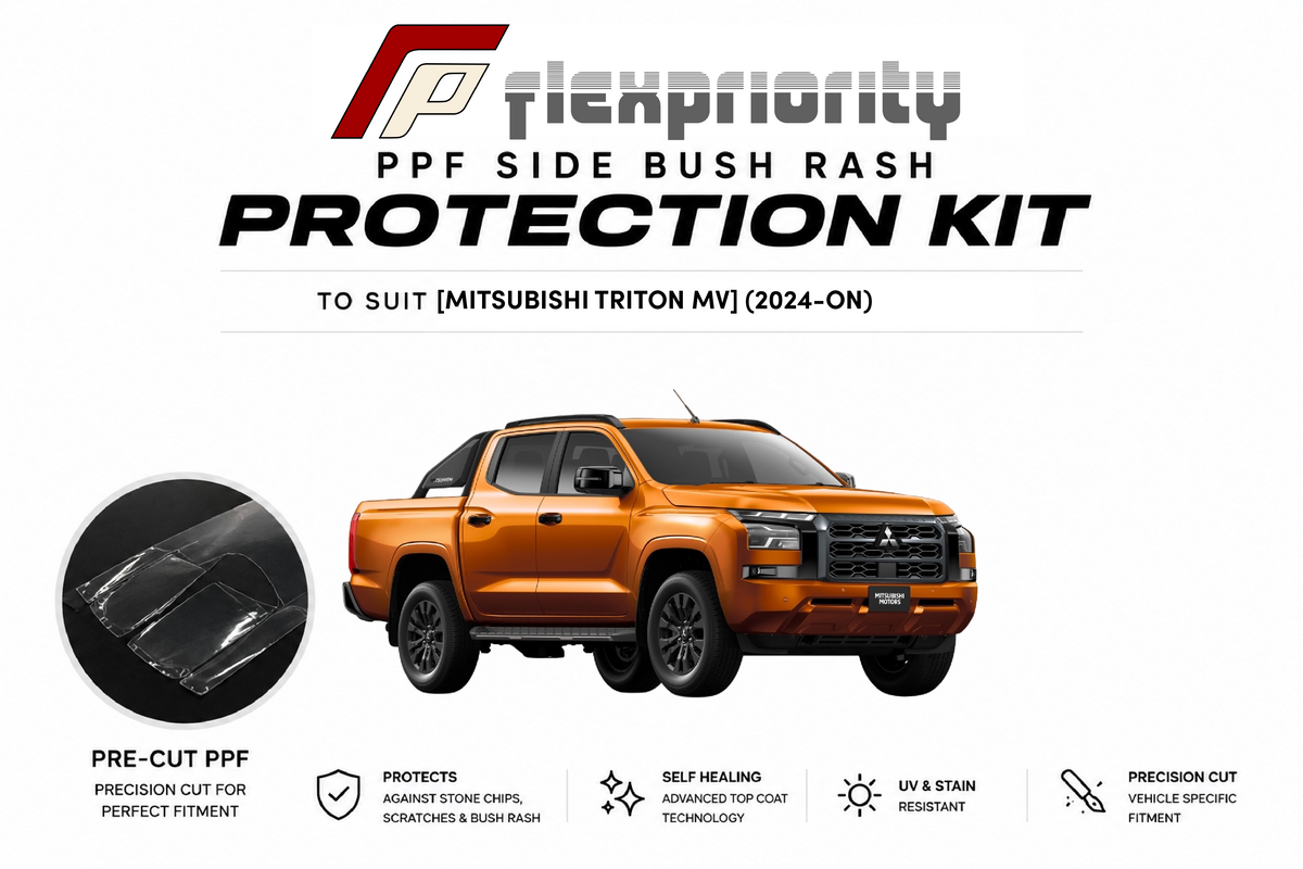 Pre Cut PPF Side Bush Rash Protection Kit |  Mitsubishi Triton MV - (2024 - Current) |Premium 8 Year Film
